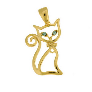 Pandantiv-pisica-placat-cu-aur-decorat-cu-pietre-albastre-belatriz