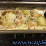 Gratin de cartofi cu bacon afumat